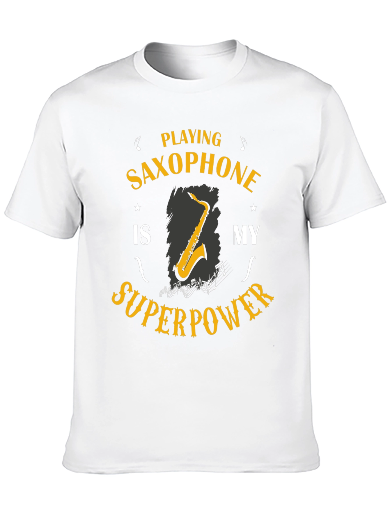 Black Saxophone Superpower T-Shirt: Musician's Humor Tee view 10