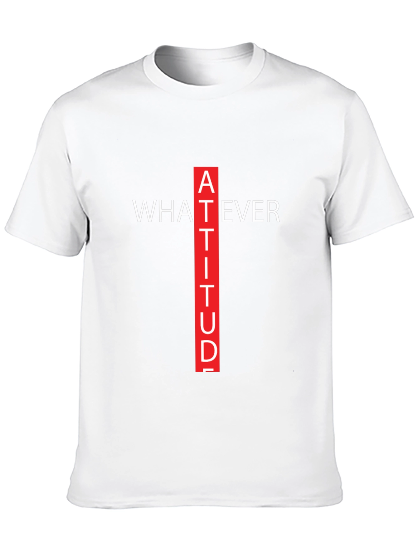 Black Attitude Graphic Tee - Whatever Crew Neck T-Shirt view 10