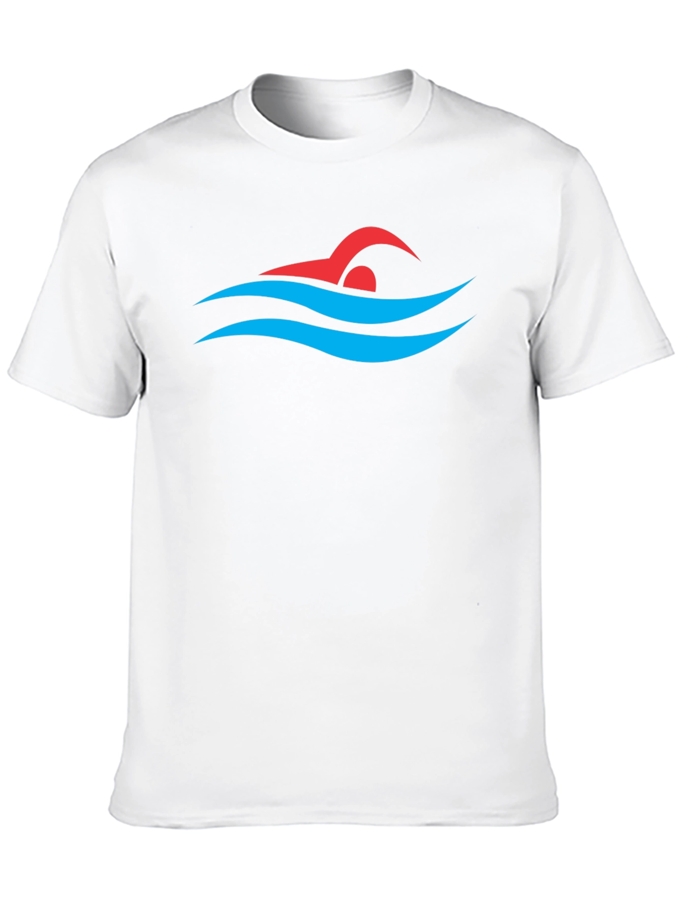 Swimmer Graphic Tee - Swim Cap and Waves Design - 10