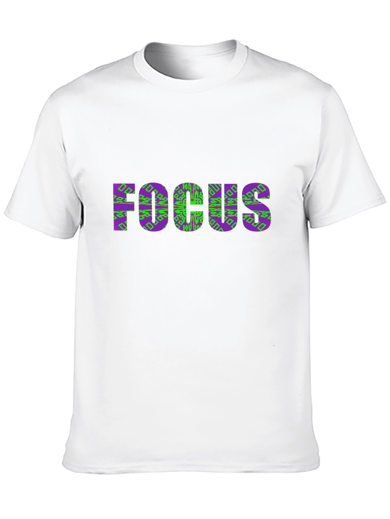 Black Focus Graphic Tee - Stylish Purple & Green Design view 10