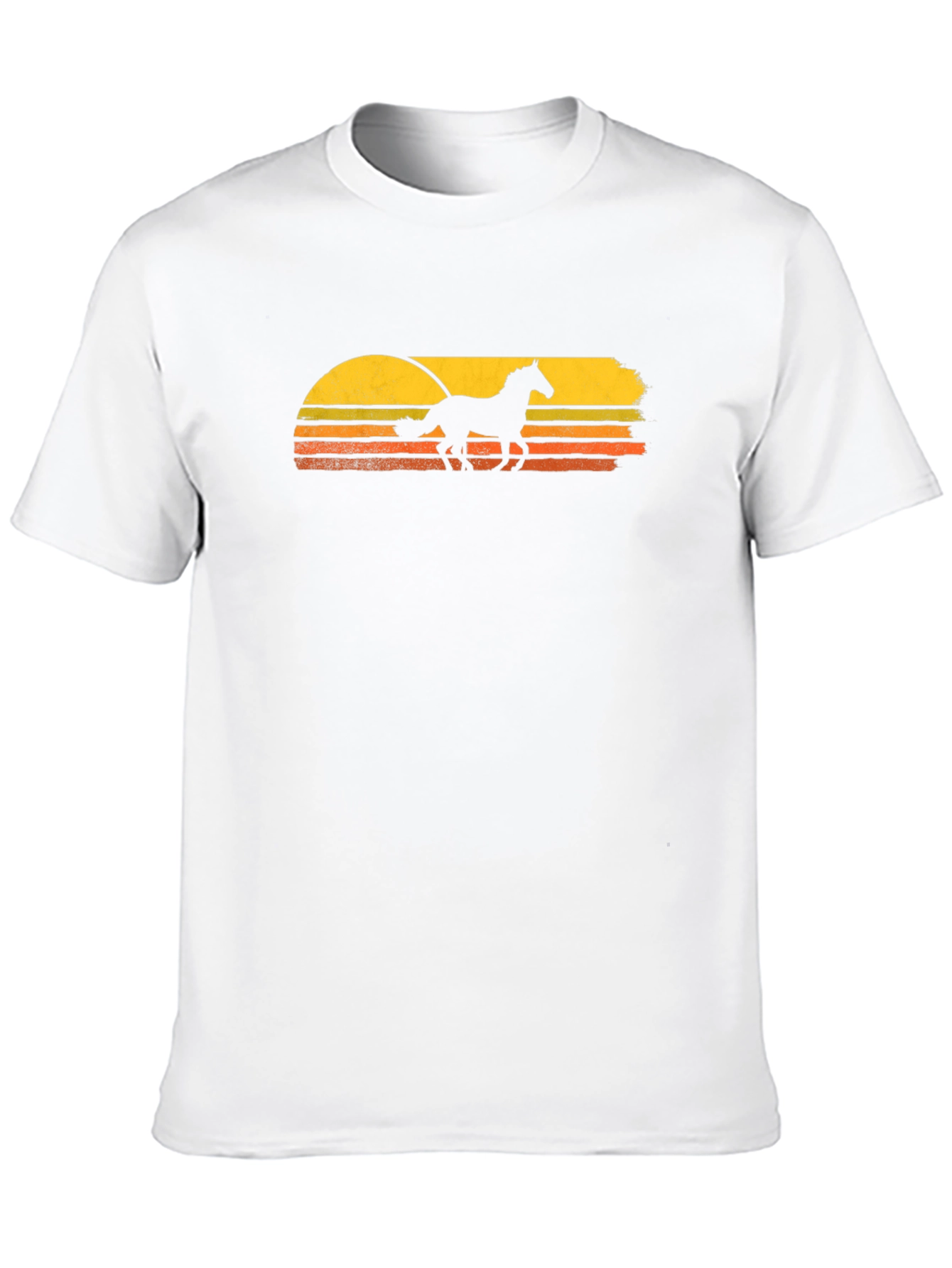 Black Horse Sunset T-Shirt - Retro Style Black Tee view 10