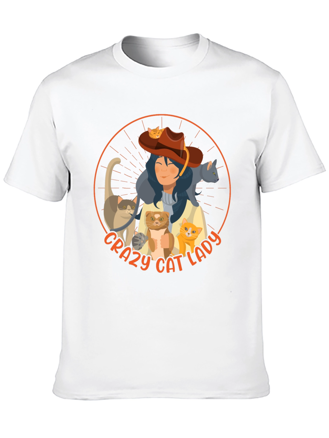 Black Crazy Cat Lady Graphic Tee - Unisex view 10