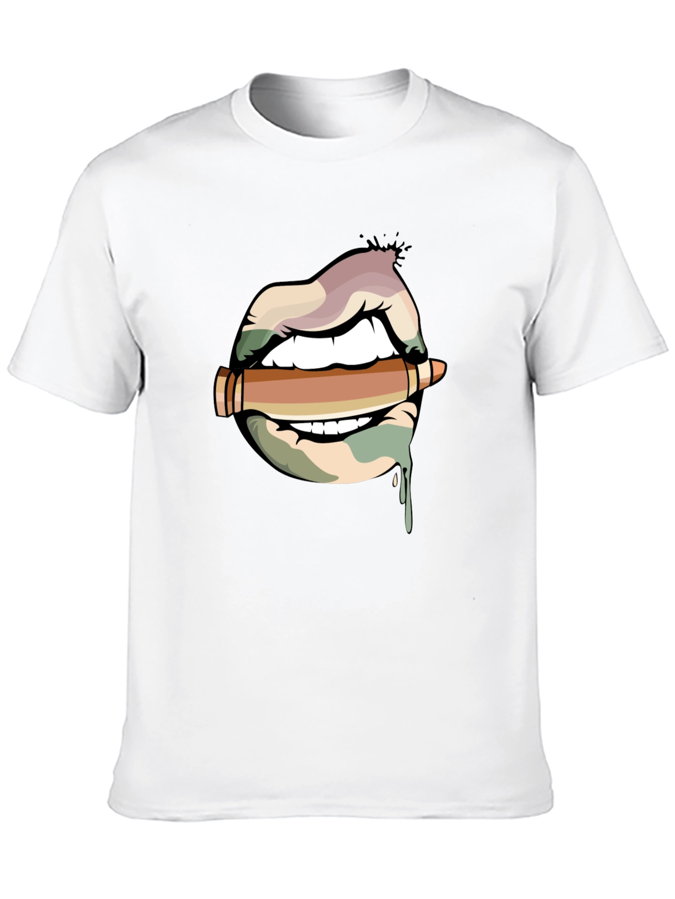 Lips and Bullet Graphic T-Shirt - 10