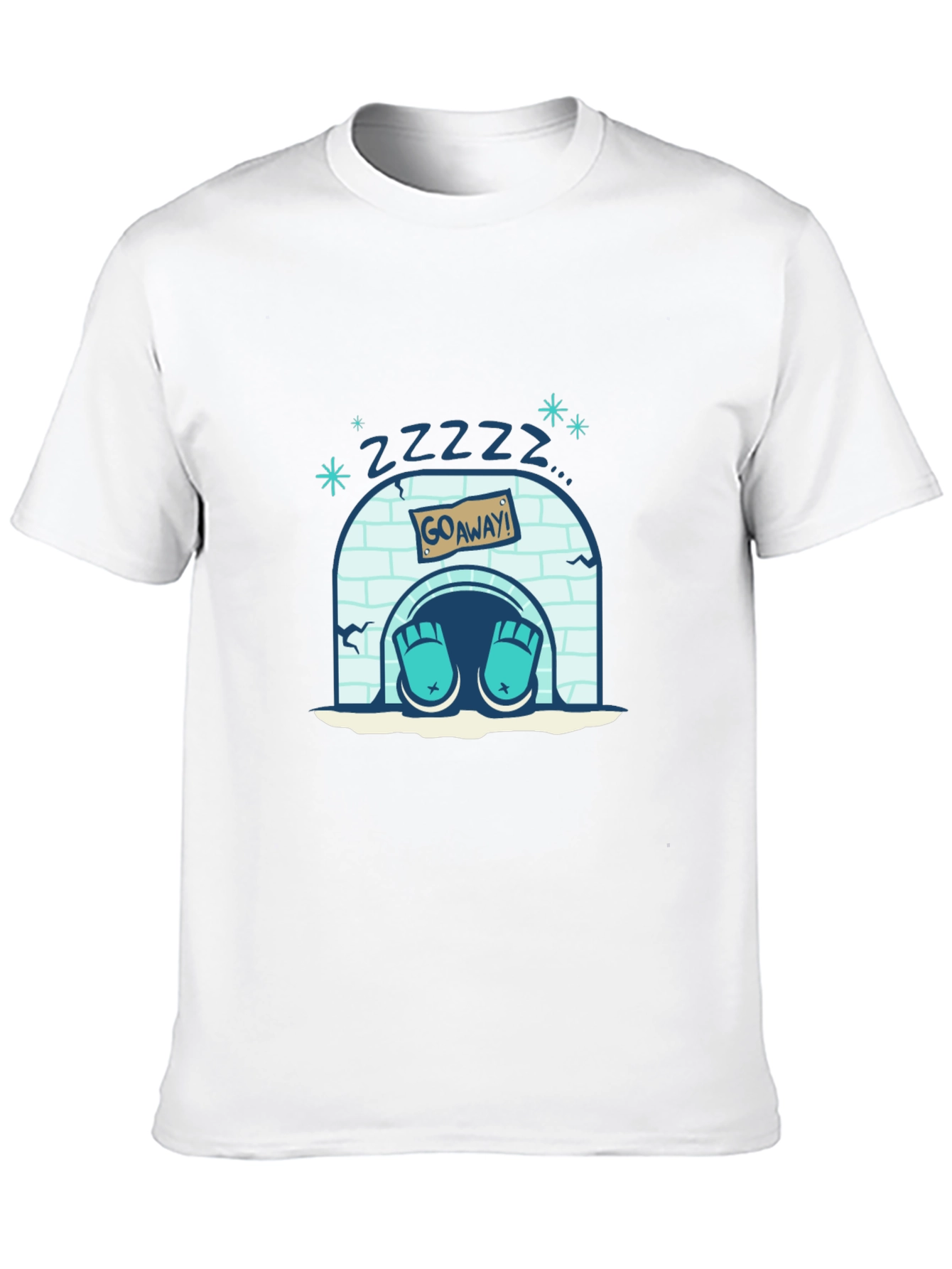 Black Funny Igloo Zzz Men's Black T-Shirt view 10