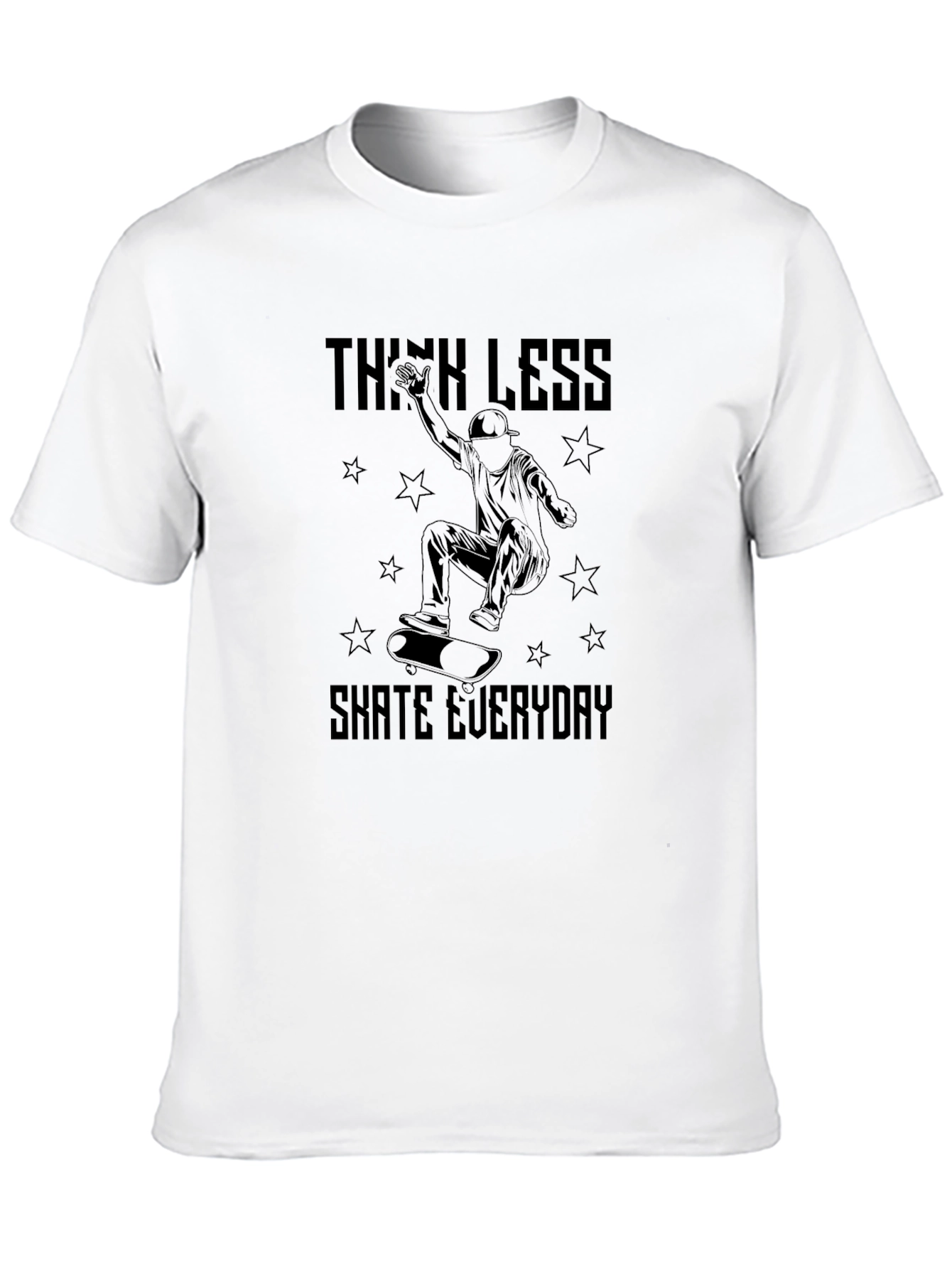 Black Think Less Skate Everyday T-Shirt view 10
