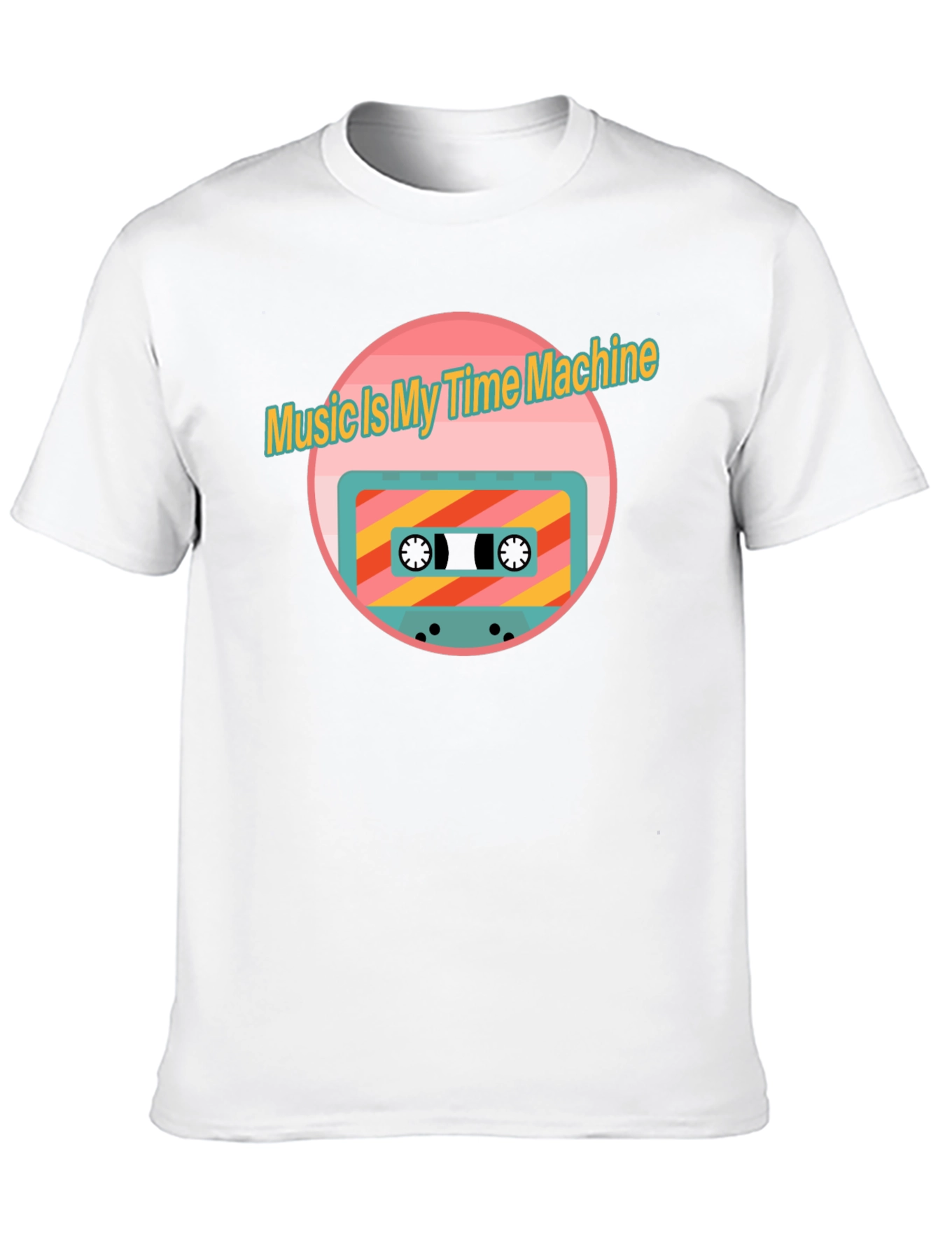 Retro Music Time Machine Cassette Tape Graphic T-Shirt - 10