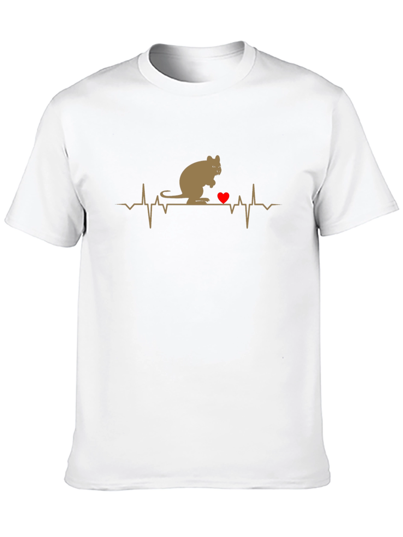 Black Quokka Heartbeat T-Shirt - Black Cotton Tee view 10