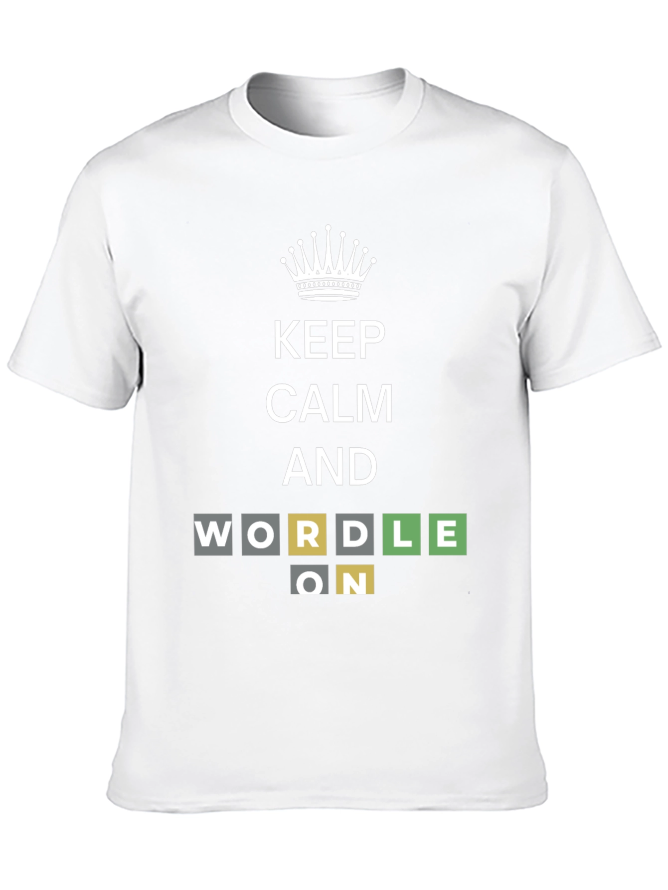 Black Keep Calm and Wordle On Black T-Shirt view 10