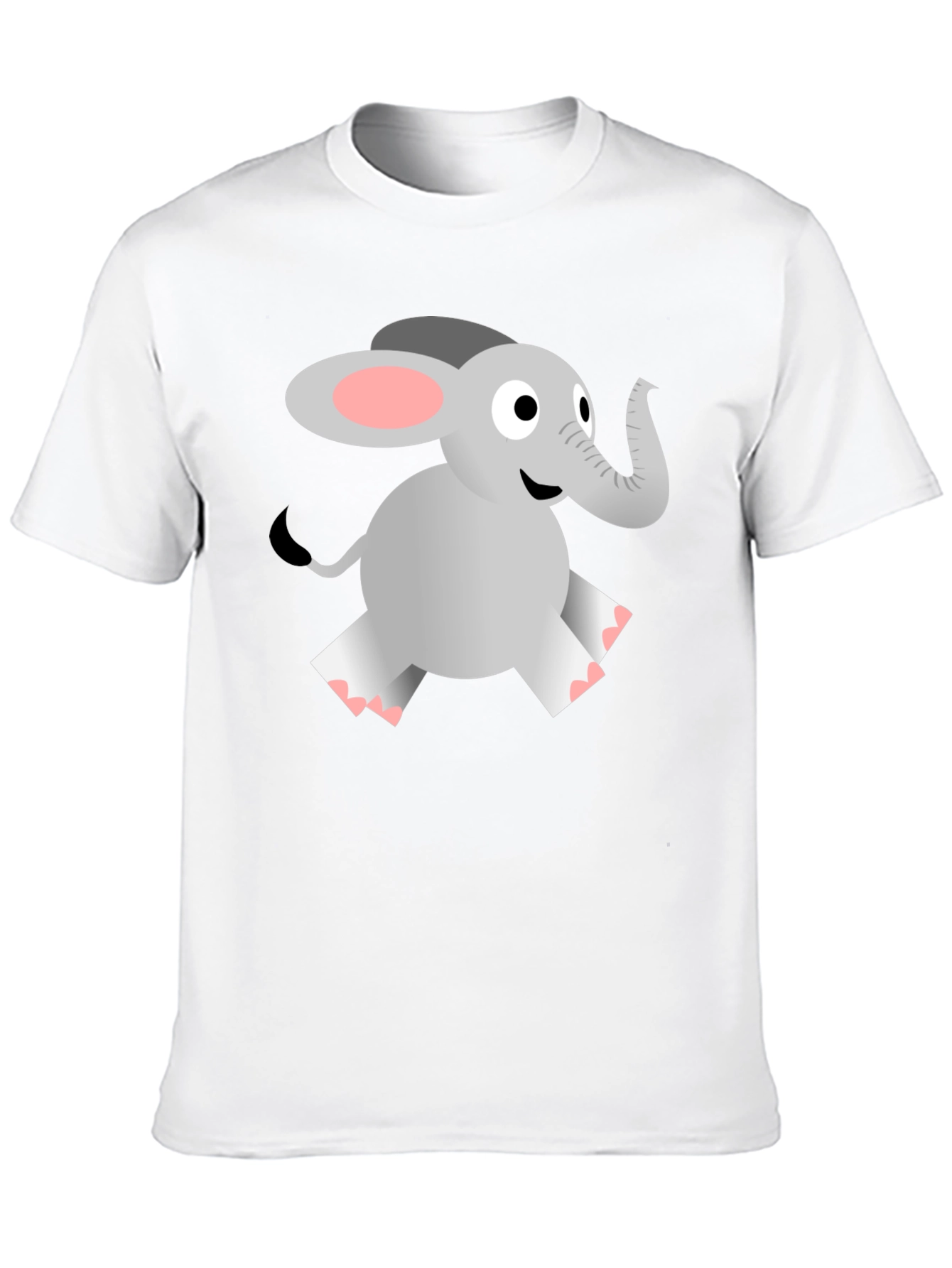Black Cute Elephant Graphic Tee - Black Cotton Blend view 10