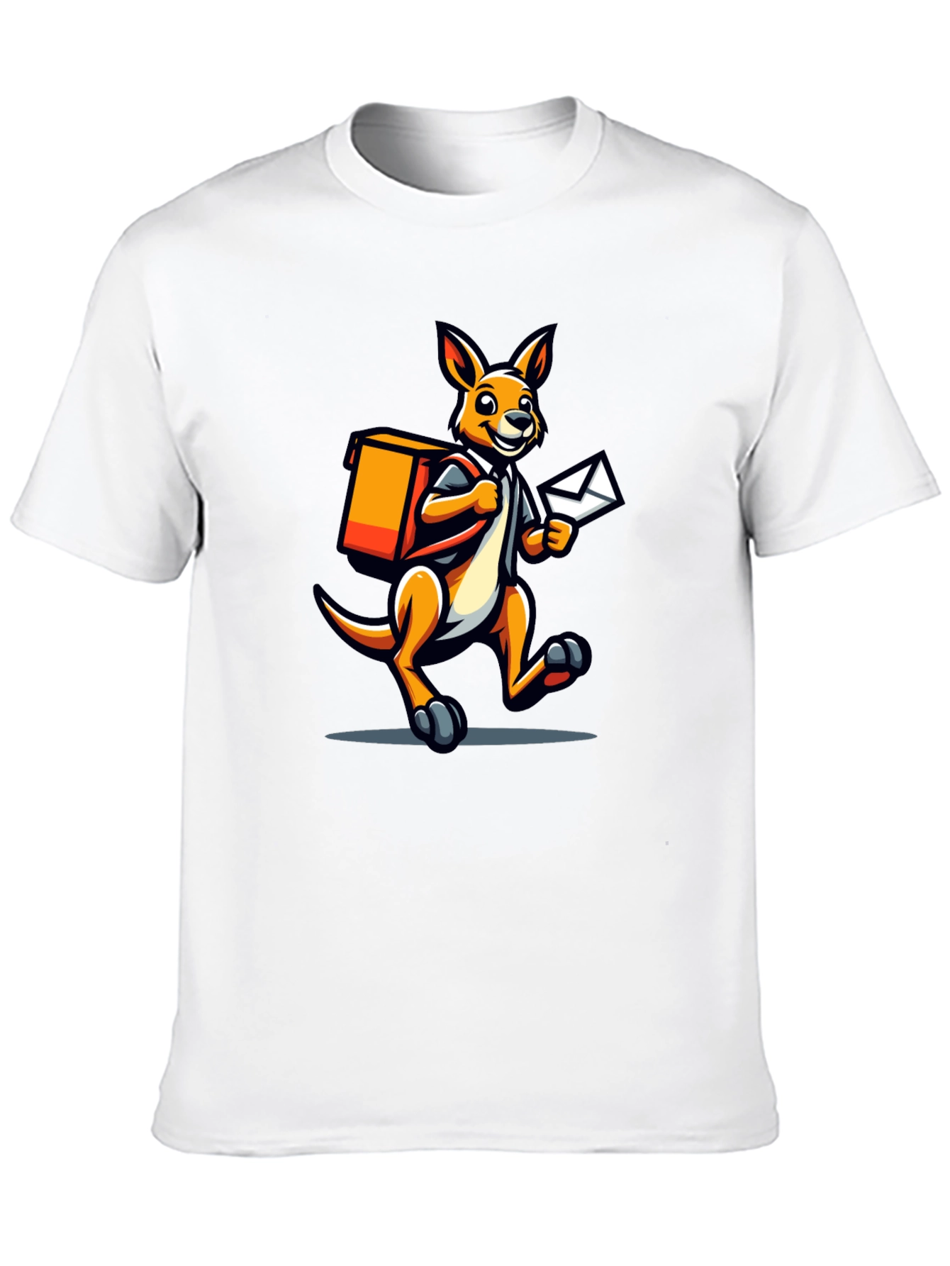 Black Kangaroo Postman Graphic Tee - Novelty T-Shirt view 10