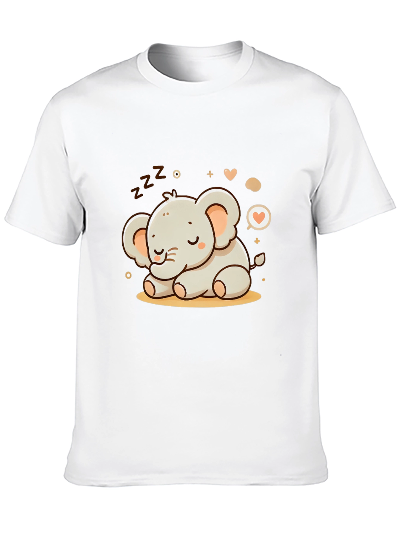 Black Cute Sleeping Elephant Graphic Tee view 10