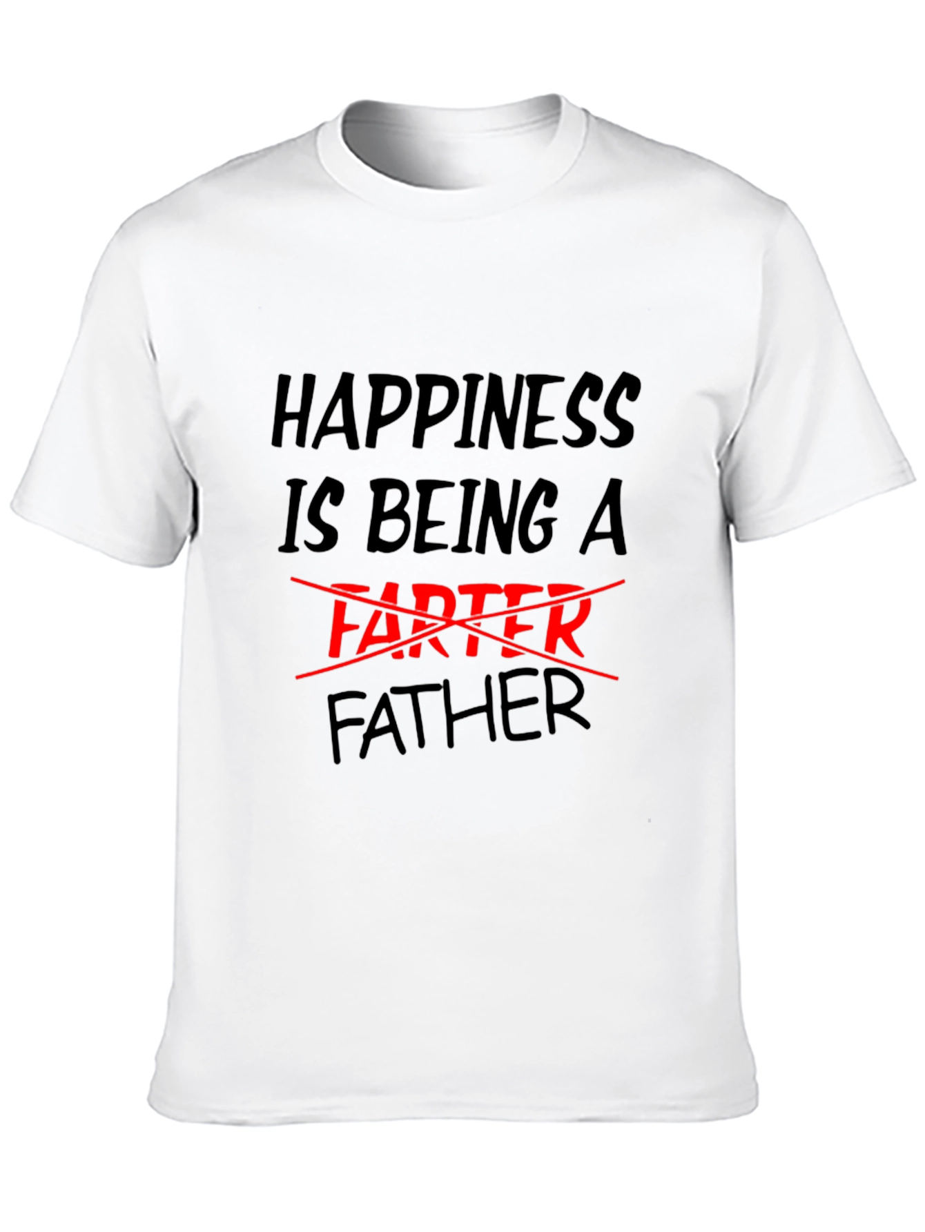 Black Happiness is Being a Father Funny Black T-Shirt view 10