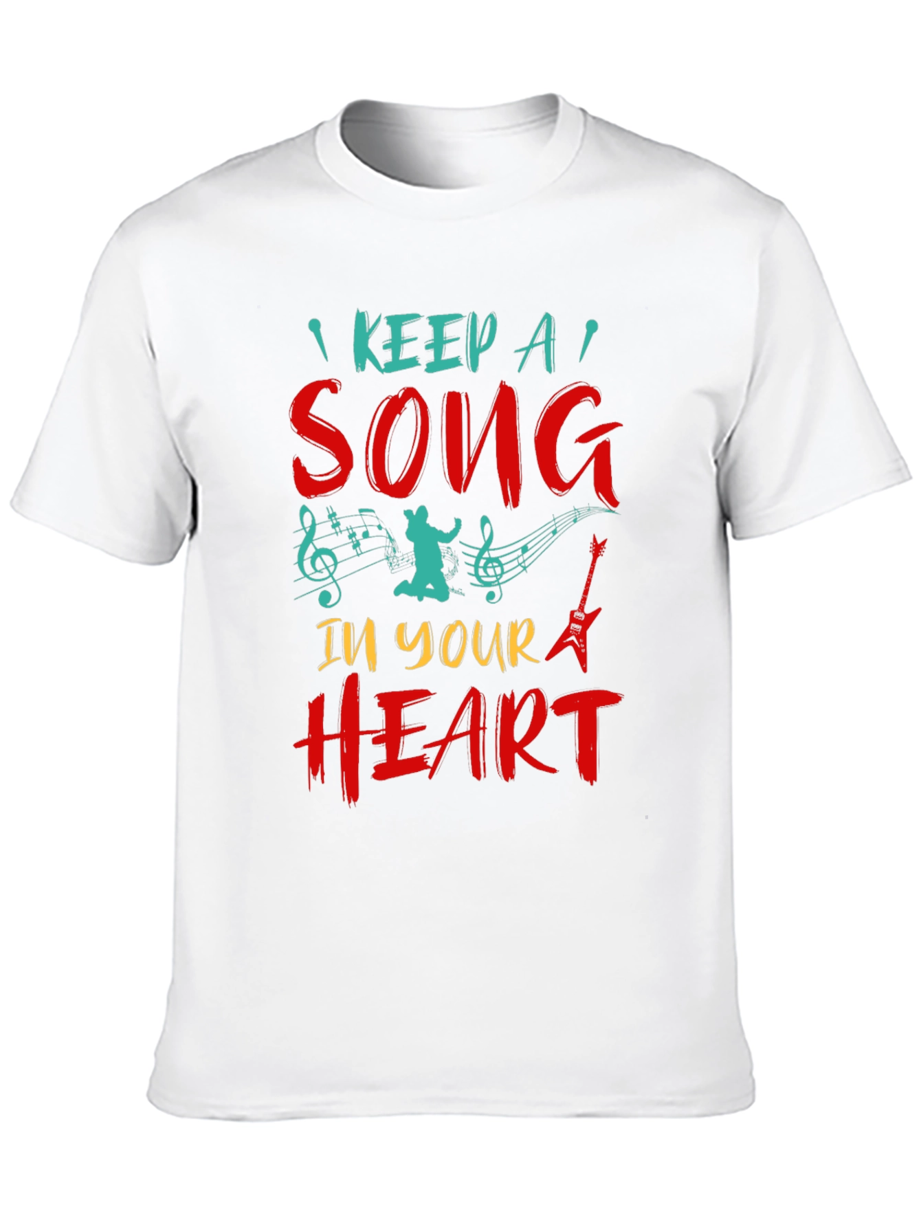 Black Keep A Song In Your Heart Graphic Tee view 10