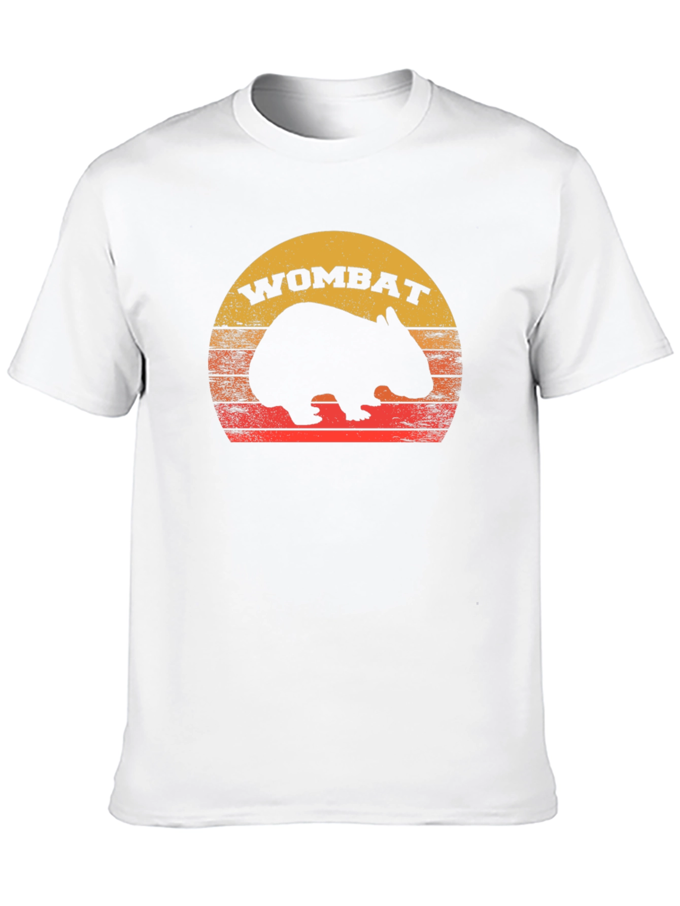 Black Retro Wombat Sunset T-Shirt view 10