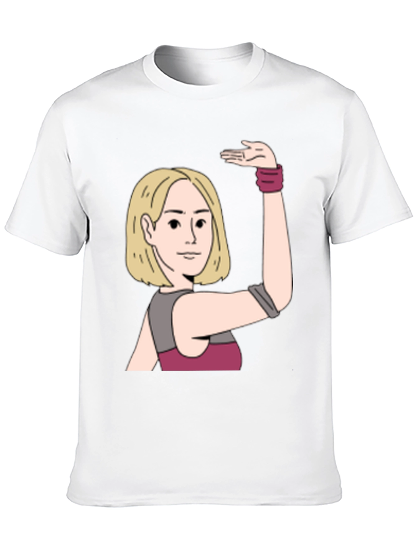 Black Cartoon Woman Graphic Print Black T-Shirt view 10