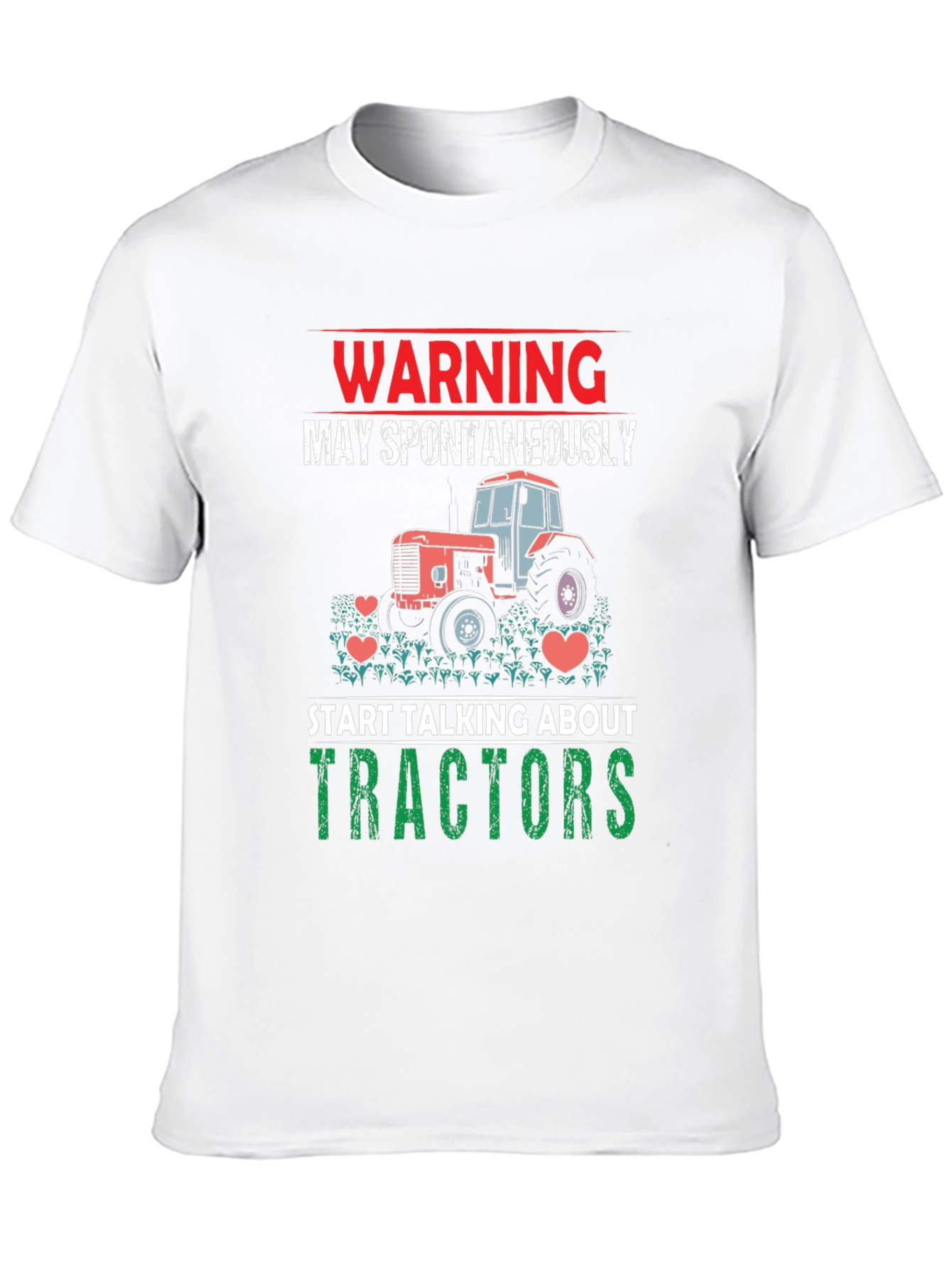 Black Warning Tractor Lover T-Shirt view 10