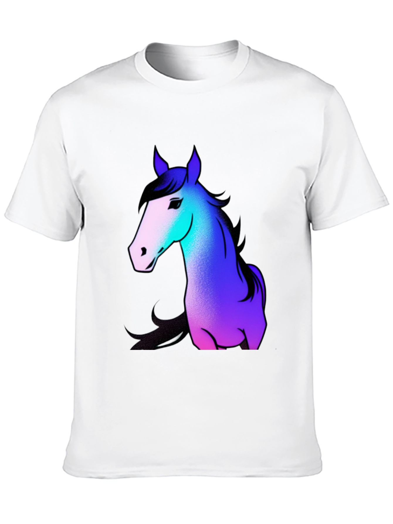 Black Cool Horse Graphic Tee - Casual Black T-Shirt view 10