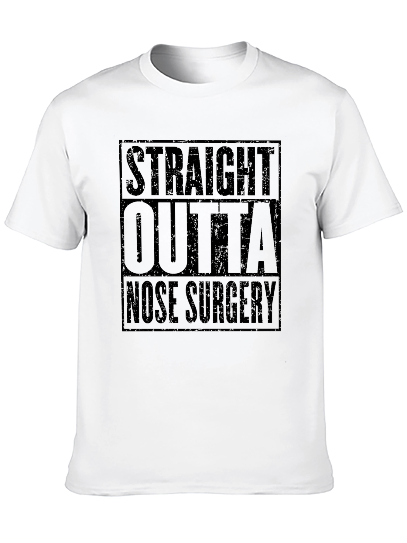 Black Straight Outta Nose Surgery Black T-Shirt view 10