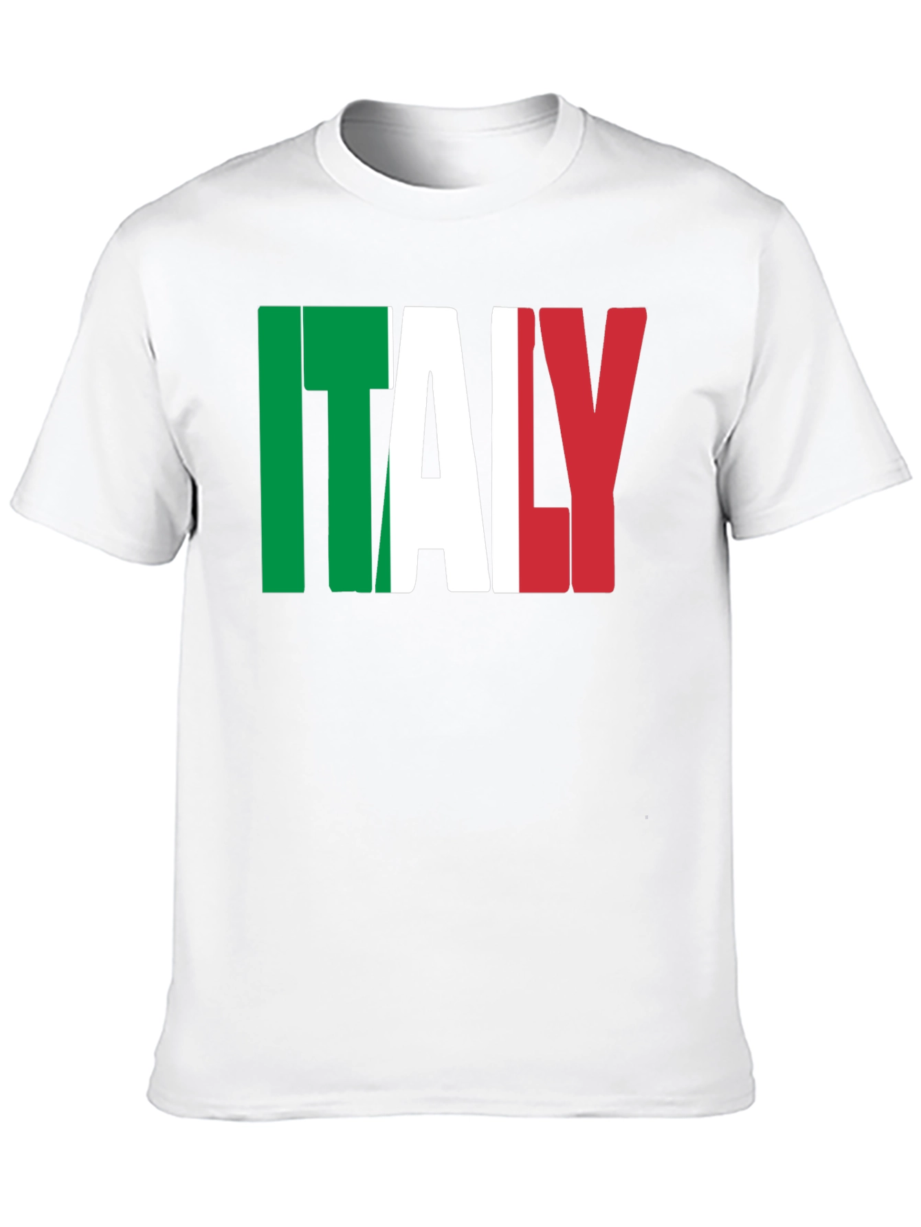 Black Italy Flag Graphic Print Black T-Shirt view 10