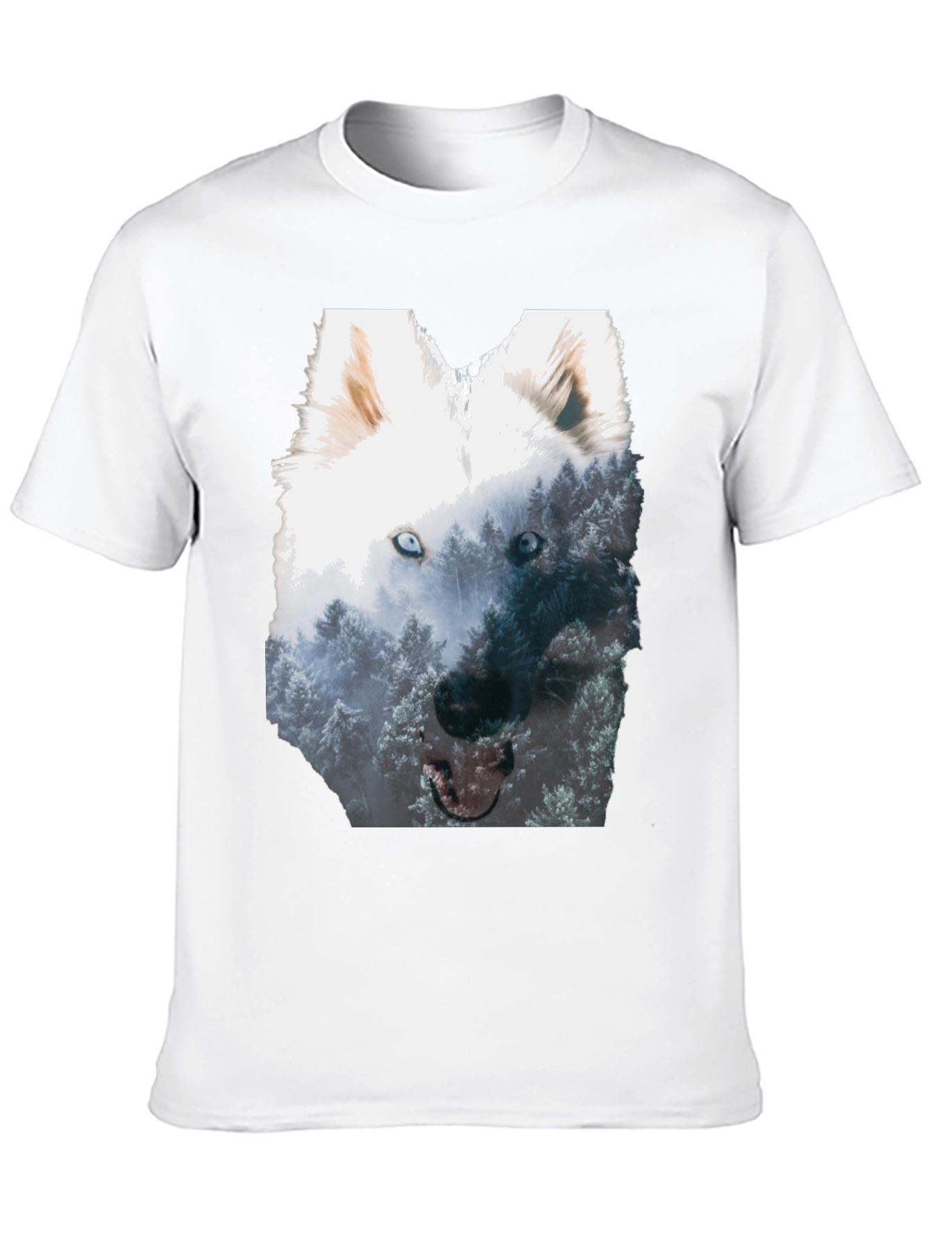 Black Wolf Forest Graphic Tee - Black Cotton Blend view 10