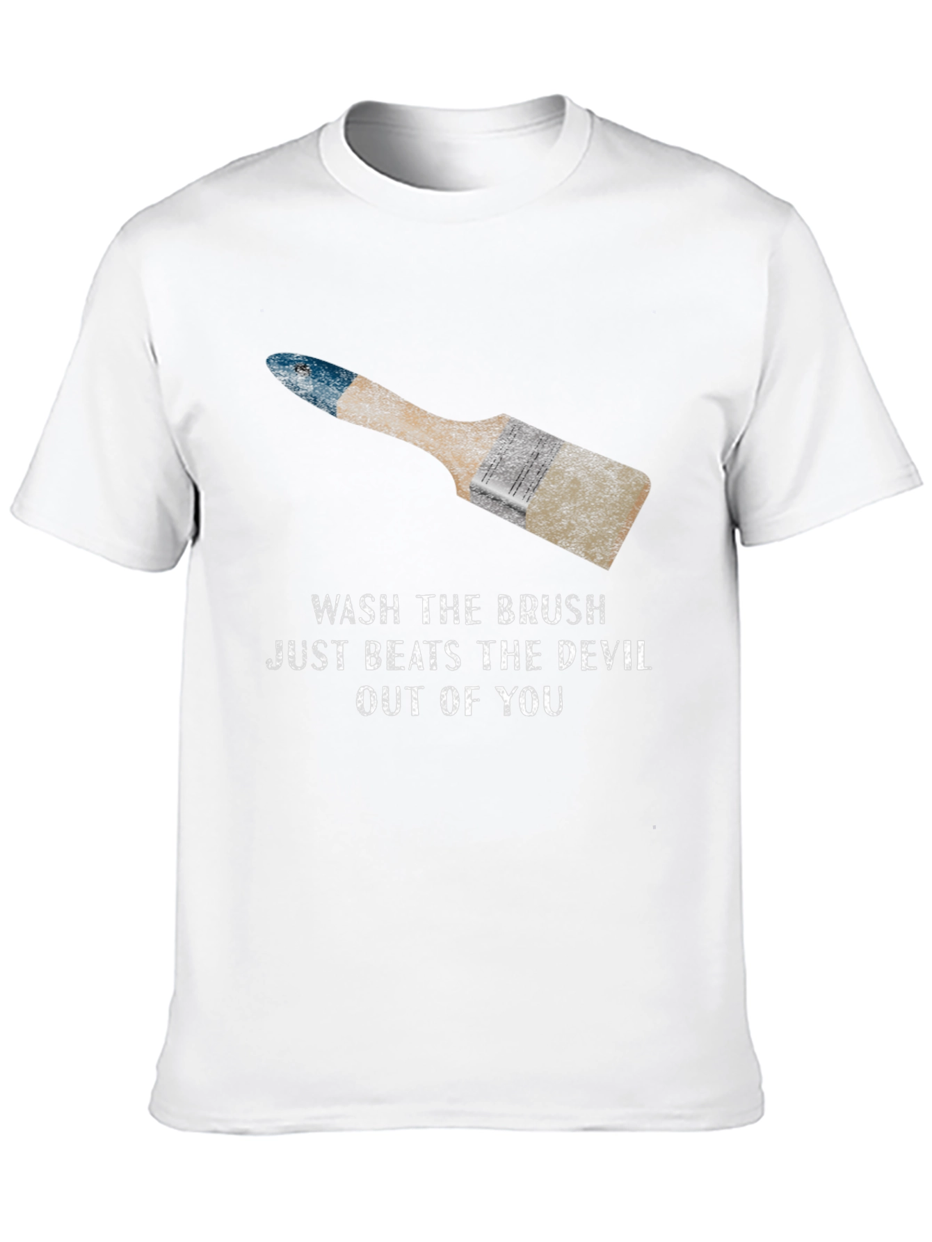 Black Wash The Brush Men's Graphic T-Shirt view 10