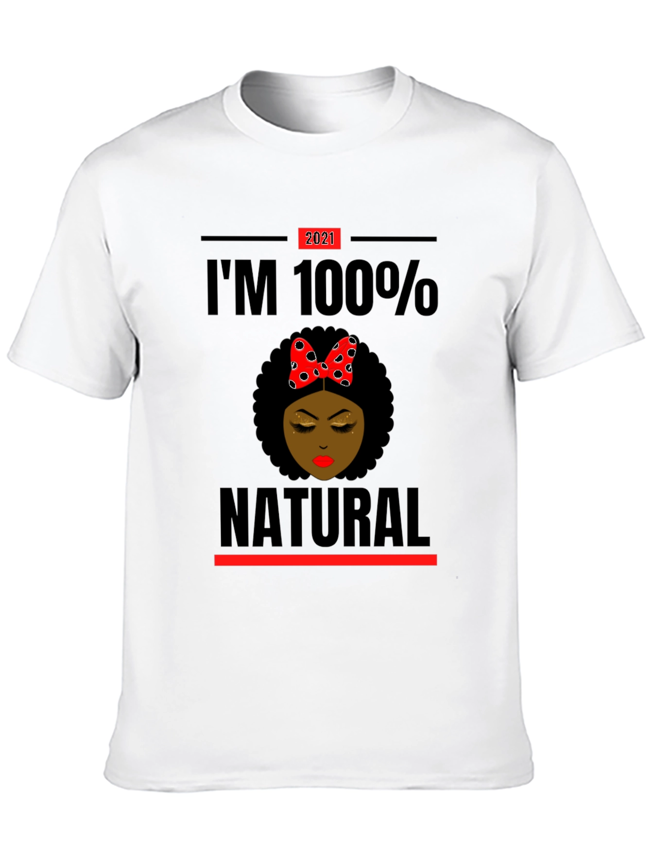 Black I'm 100% Natural Afro T-Shirt view 10