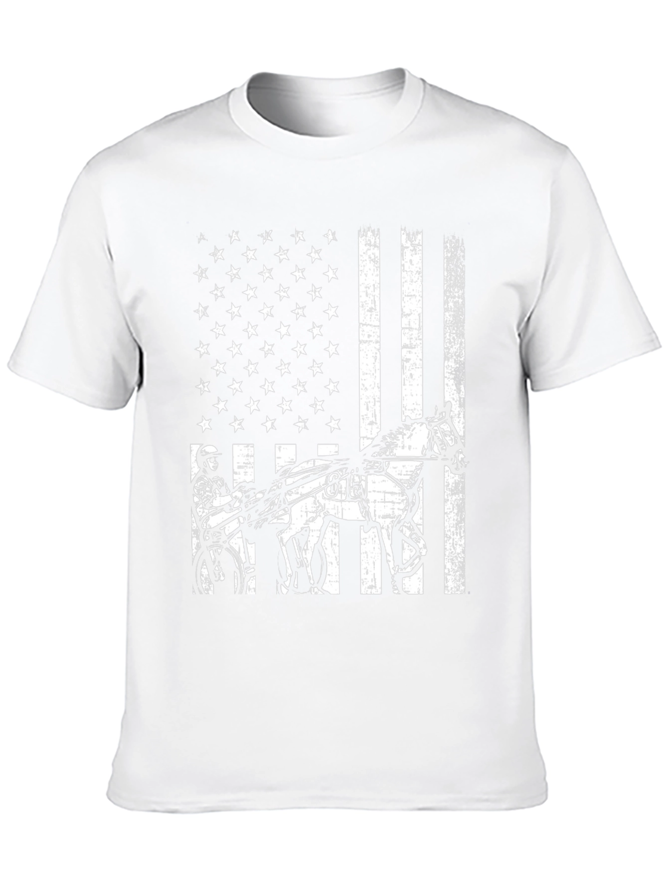 Black American Flag Horse Racing T-Shirt view 10