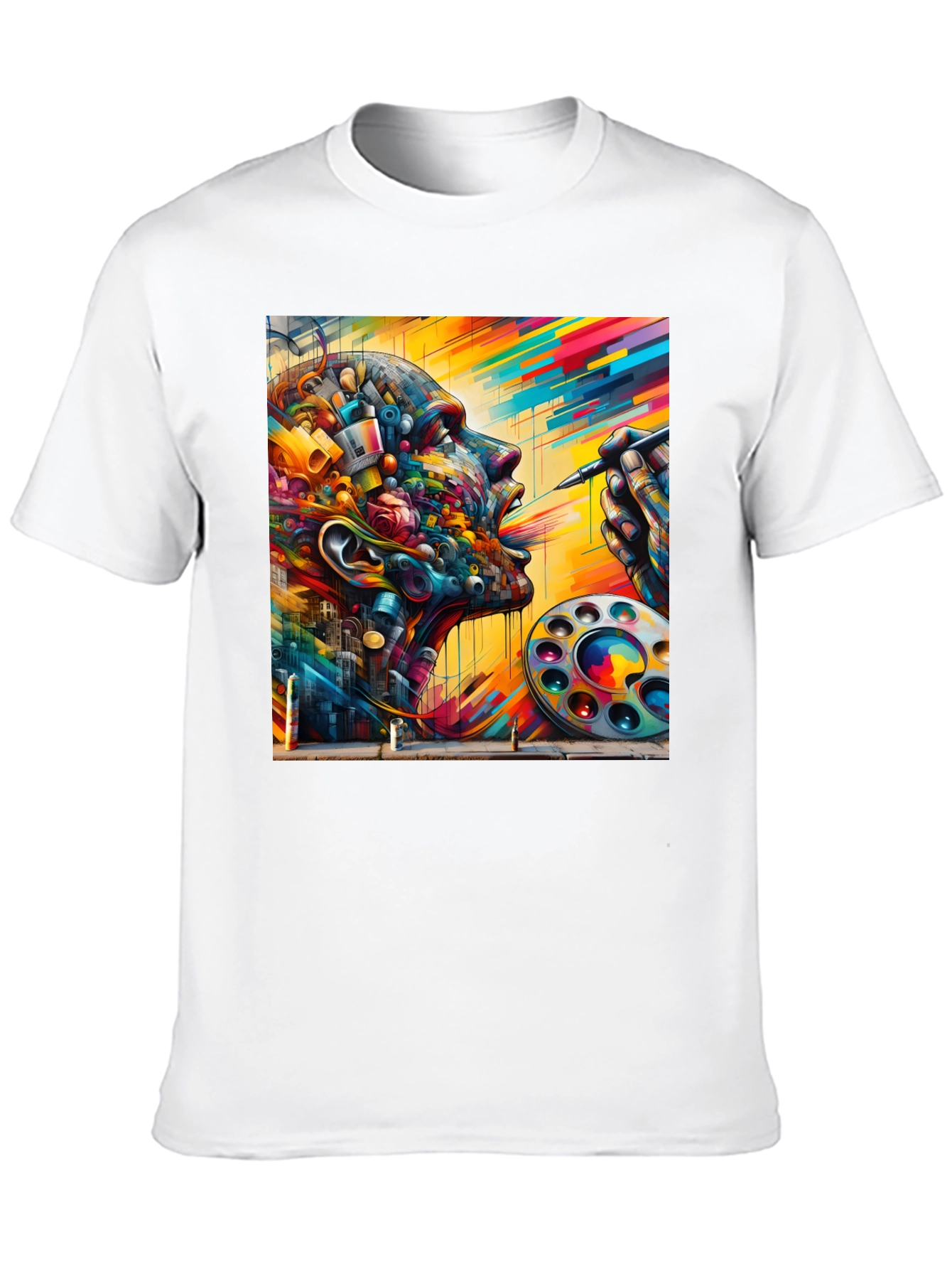 Black Artistic Mind T-Shirt - Colorful Abstract Design view 10