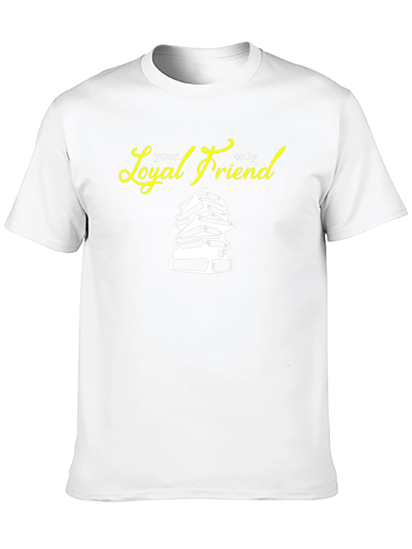 Black Loyal Friend Books Graphic Tee - Black Cotton T-Shirt view 10