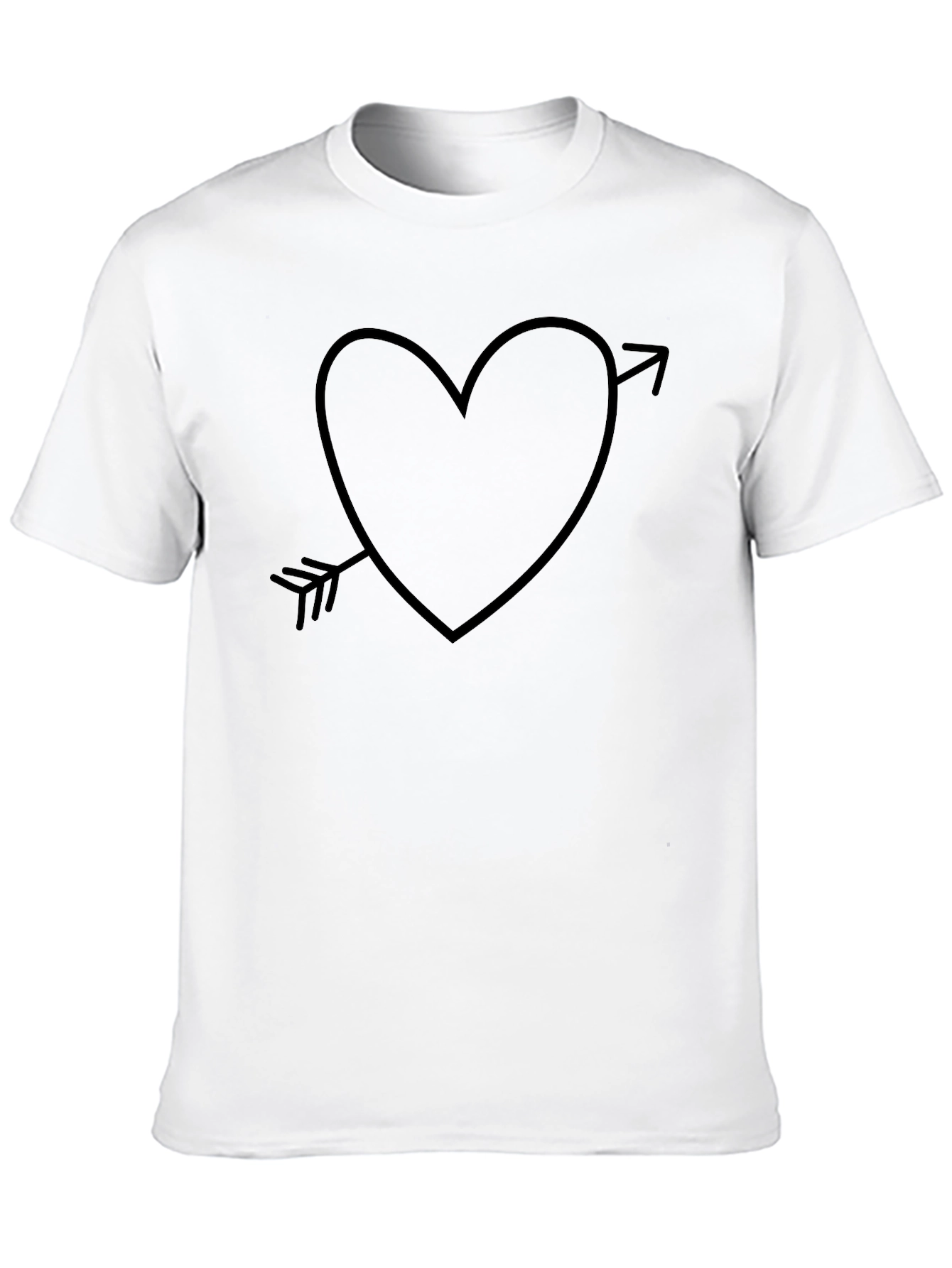 Black Heart Arrow Graphic T-Shirt - Casual Black Tee view 10