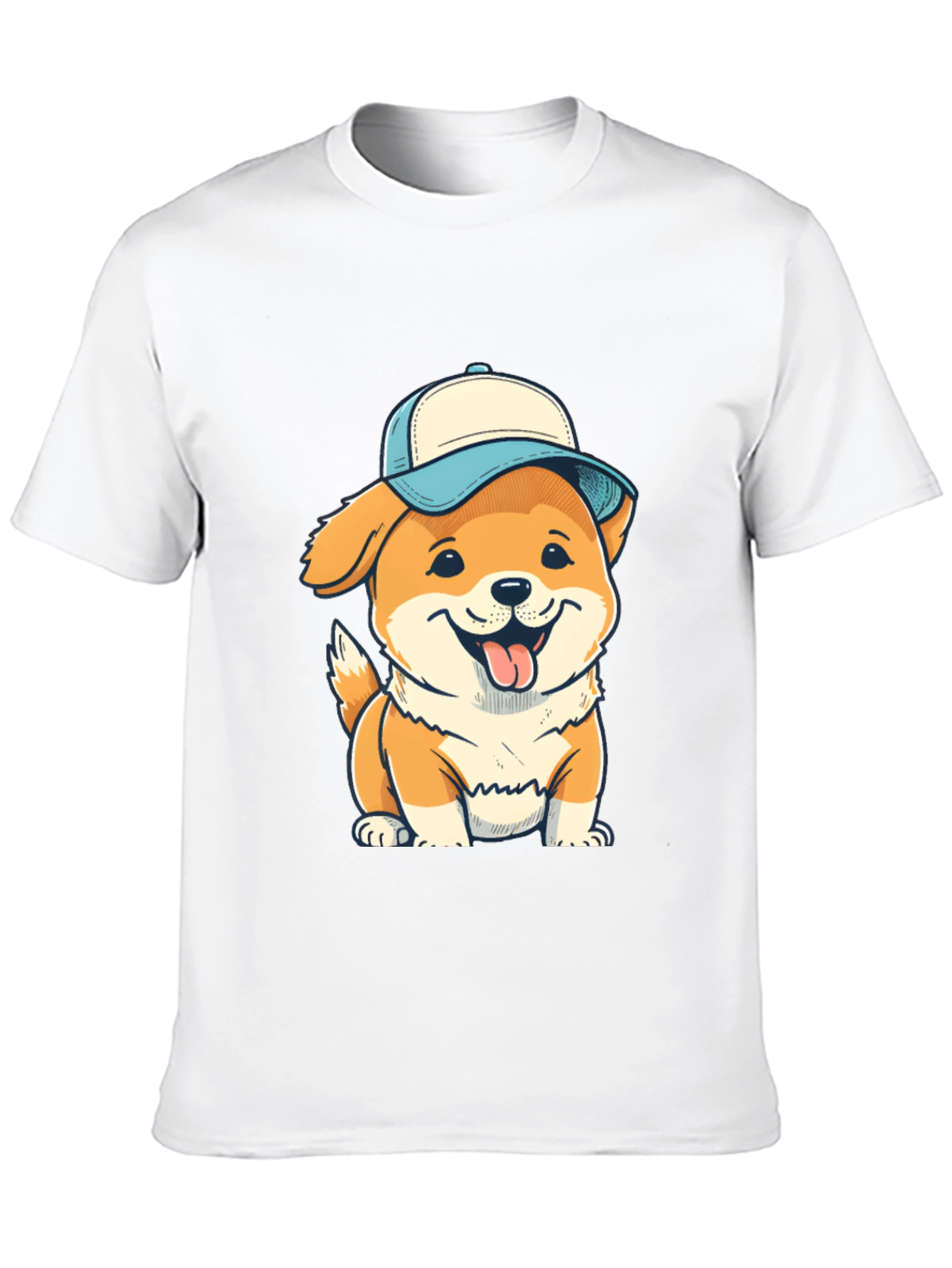 Black Dog with Cap T-Shirt - Fun & Stylish Black Tee view 10
