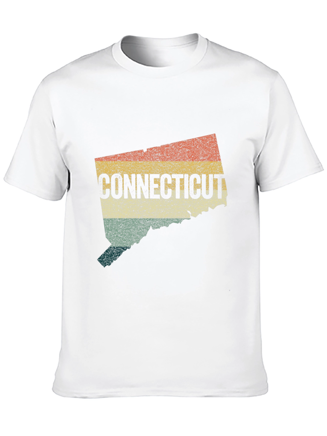 Black Retro Connecticut State Map Graphic T-Shirt view 10