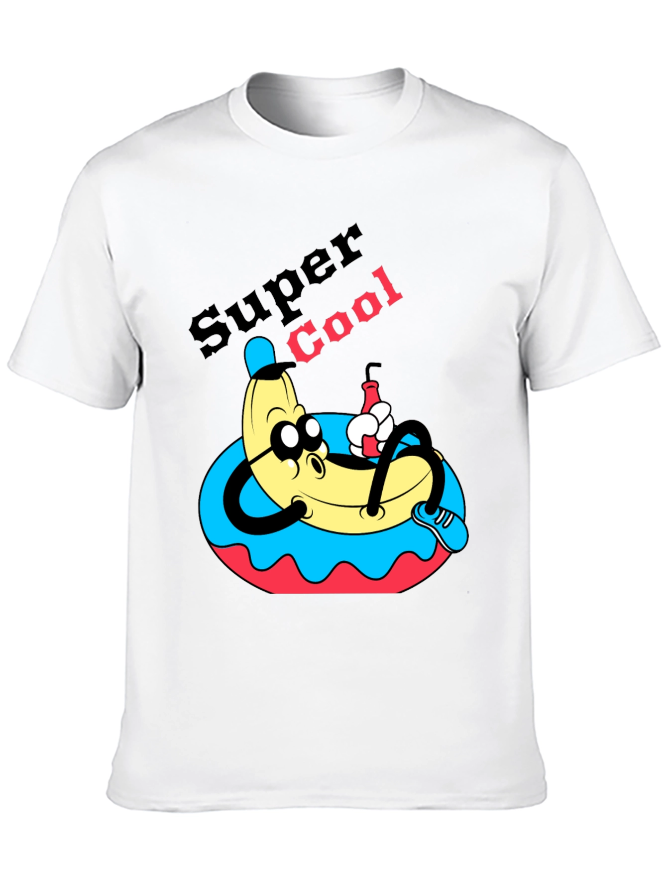 Black Super Cool Banana T-Shirt - Relaxed Cartoon Graphic Tee view 10