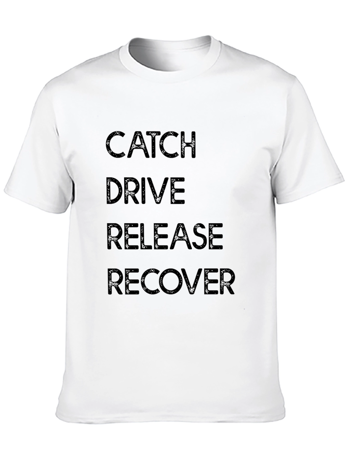 Black Catch, Drive, Release, Recover Black Graphic Tee view 10