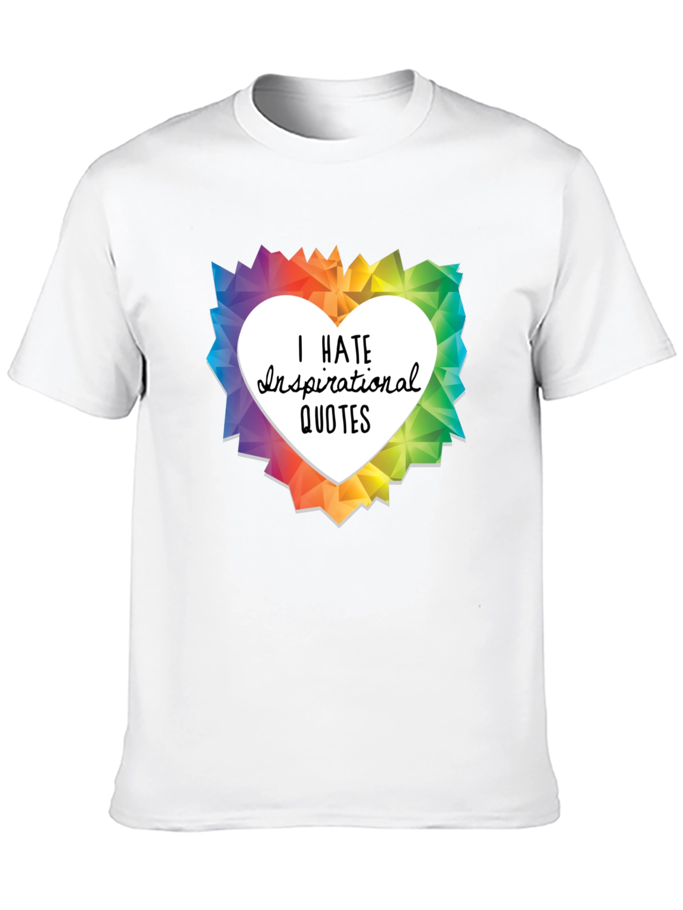 Black I Hate Inspirational Quotes Graphic T-Shirt view 10