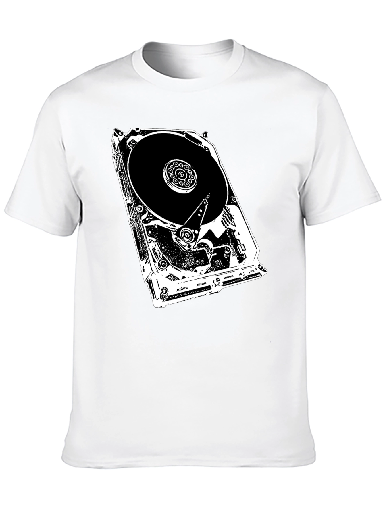 Black Hard Drive Anatomy Graphic Tee - Tech Lover's Shirt view 10