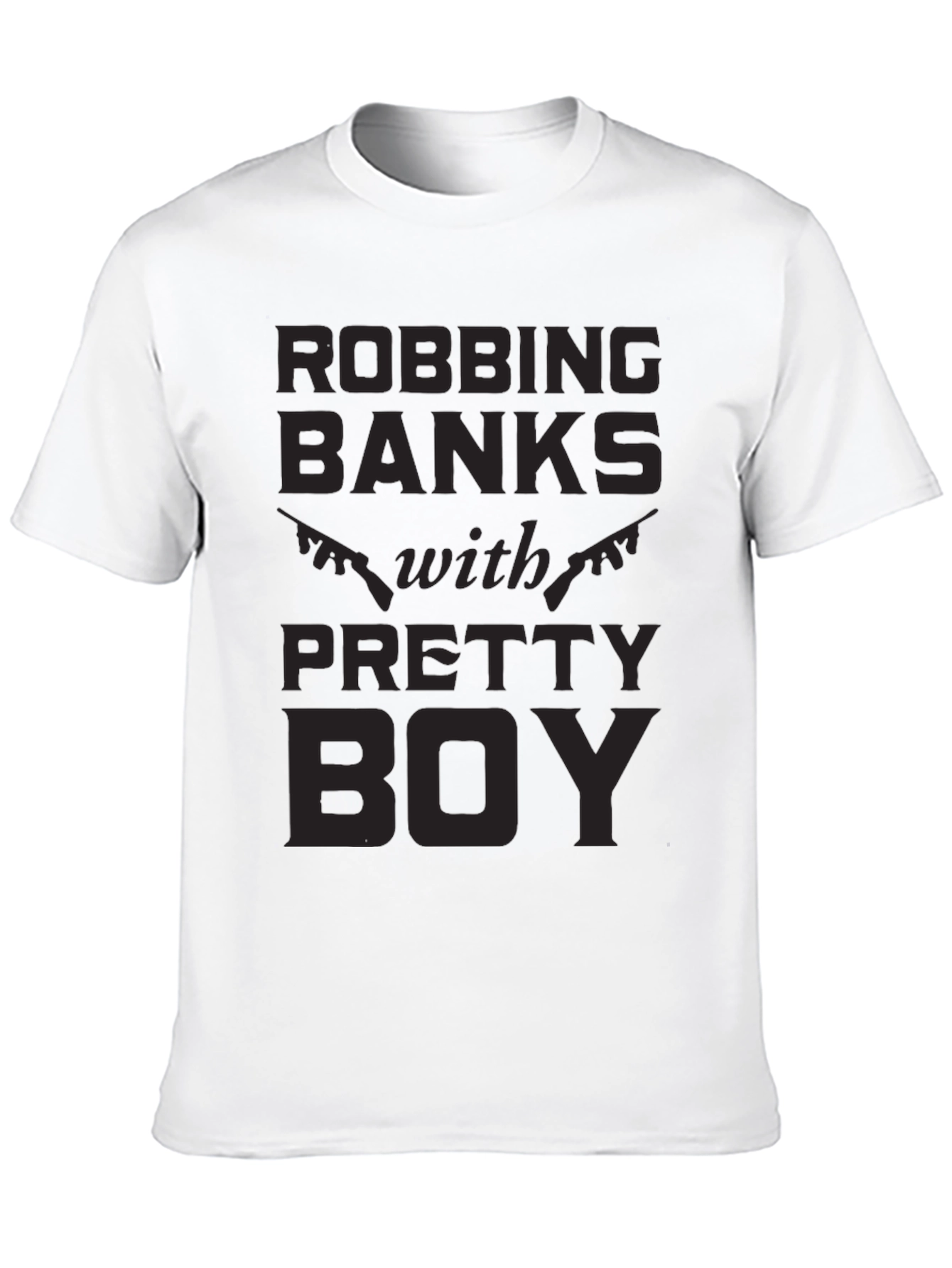 Black Robbing Banks With Pretty Boy Graphic T-Shirt view 10
