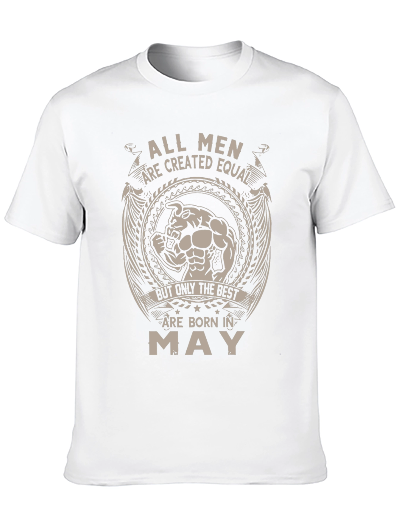 Black Men's "Born In May" Graphic Tee - Black Cotton Blend view 10