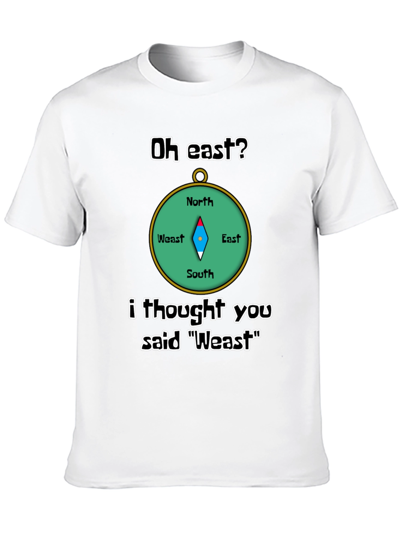 Black Oh East? Weast Funny Graphic T-Shirt view 10