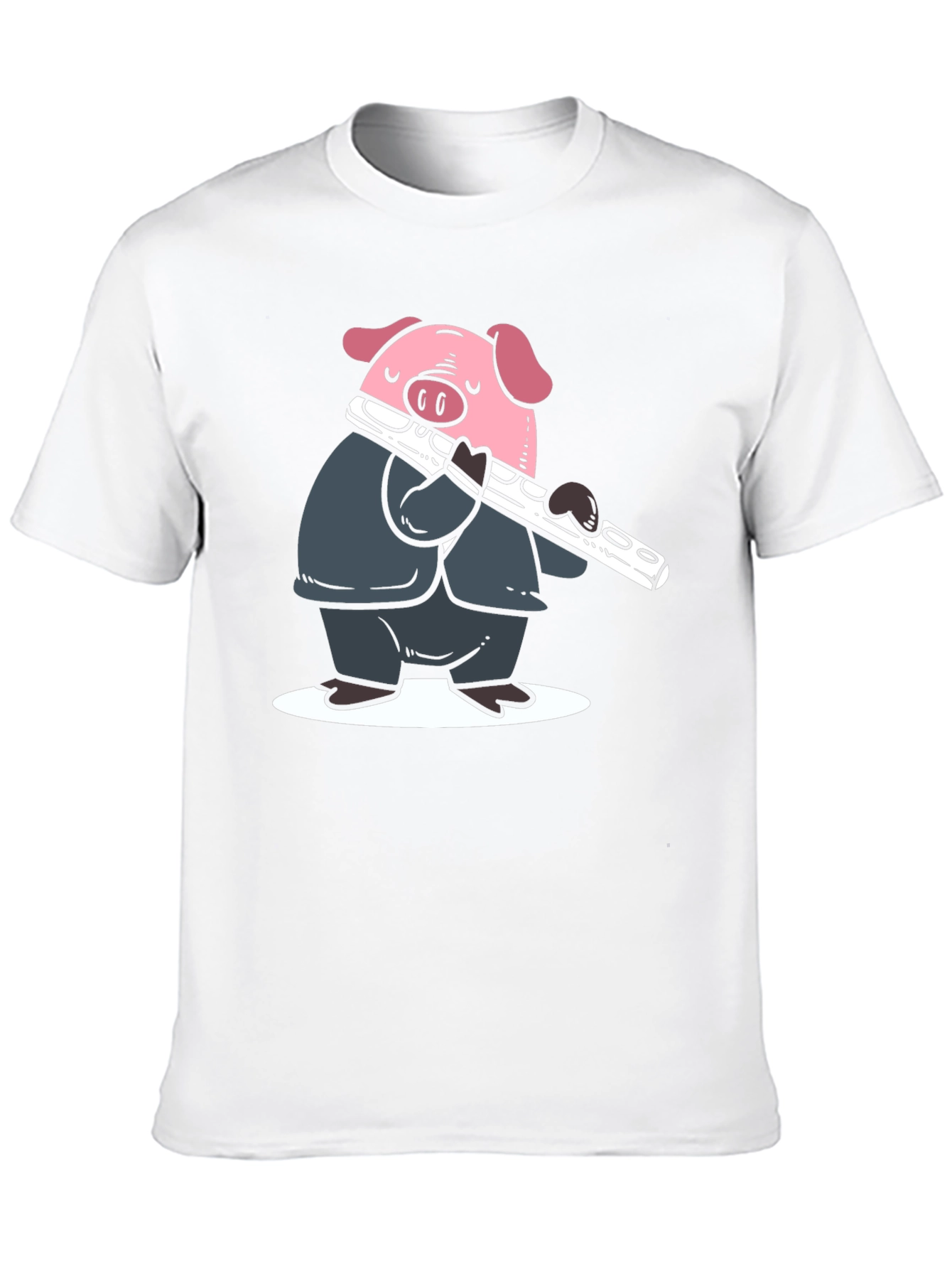 Black Pig Flute Player Graphic T-Shirt - Black view 10