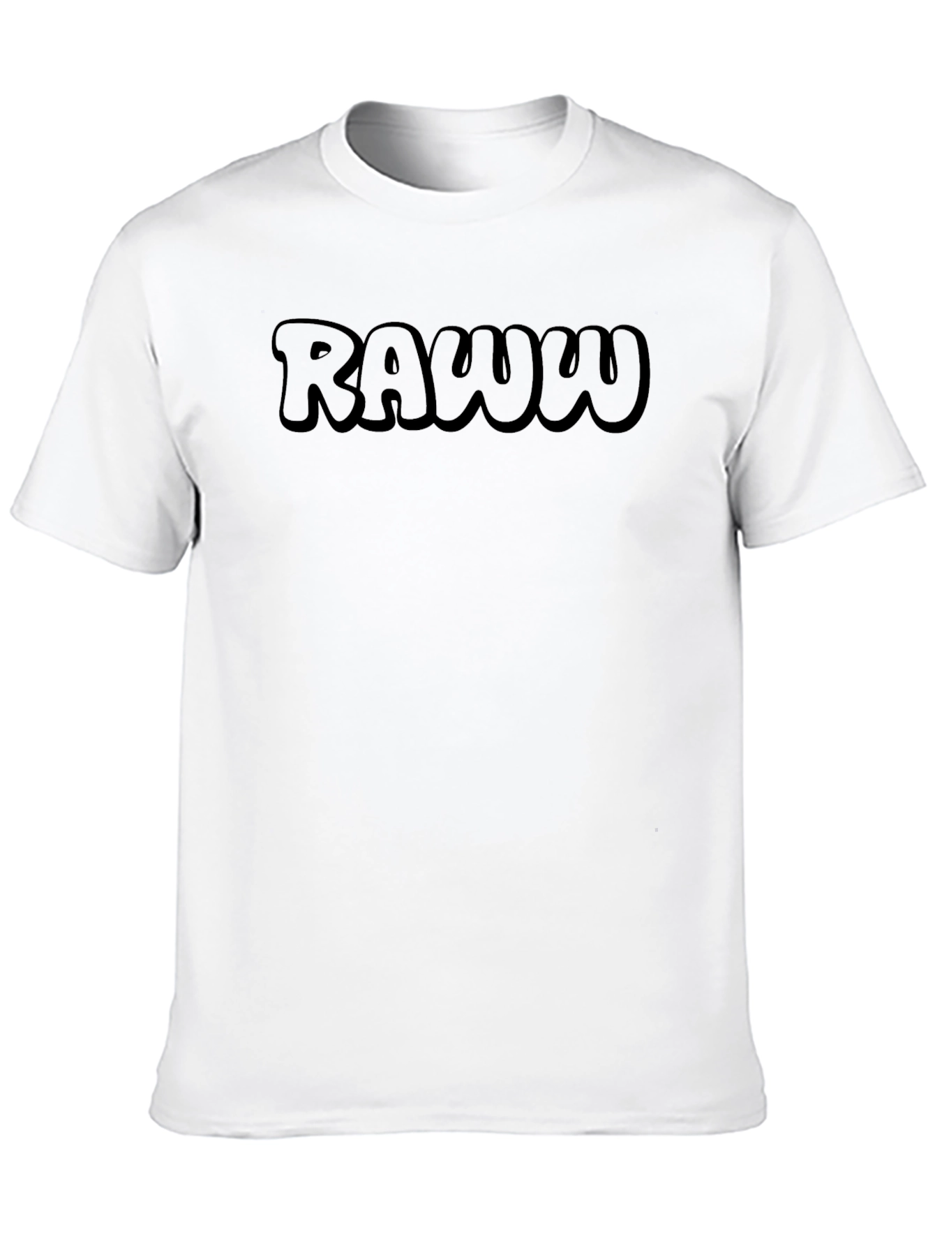 Black RAWW Bubble Letter Tee - Soft Cotton Blend view 10
