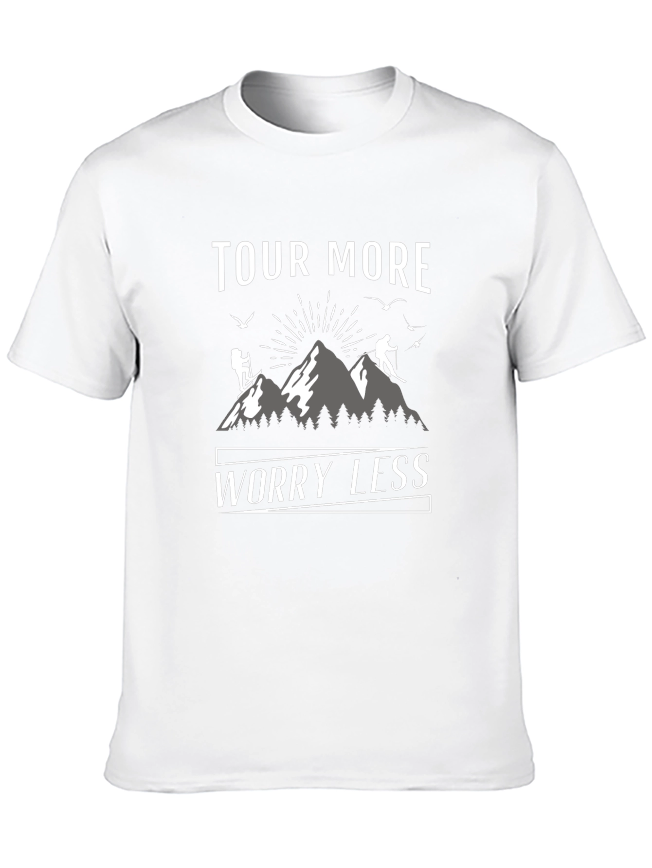 Tour More Worry Less Mountain Adventure Black T-Shirt - 10