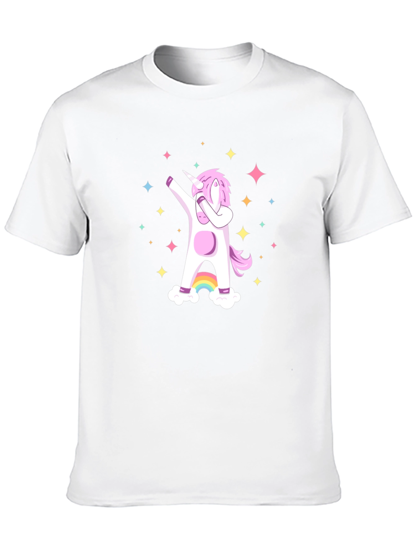 Black Dabbing Unicorn Graphic Tee - Black Cotton Casual Shirt view 10