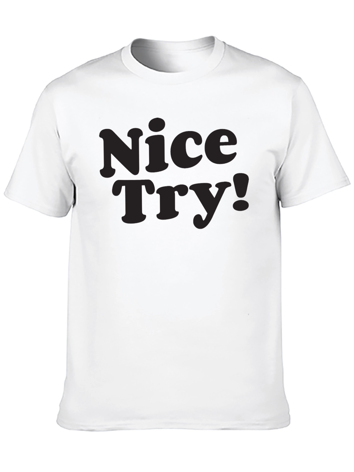 Black Nice Try! Graphic Tee - Soft Cotton, Casual Style view 10