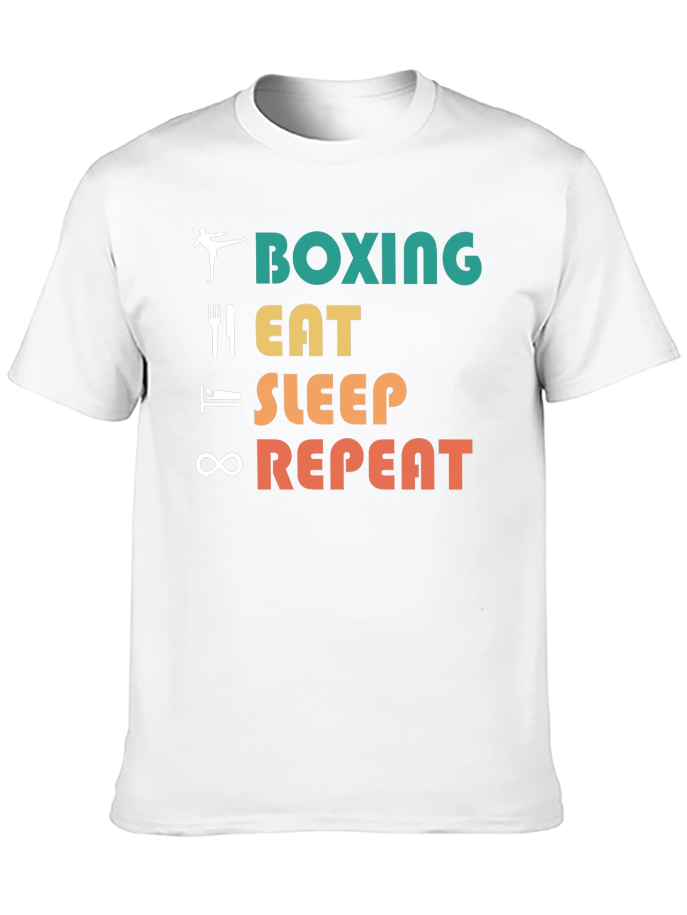 Black Boxing Eat Sleep Repeat Graphic Tee view 10