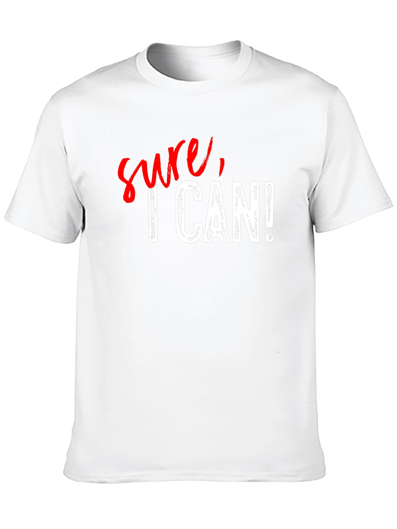 Black Sure, I Can! Graphic Print Black Cotton T-Shirt view 10