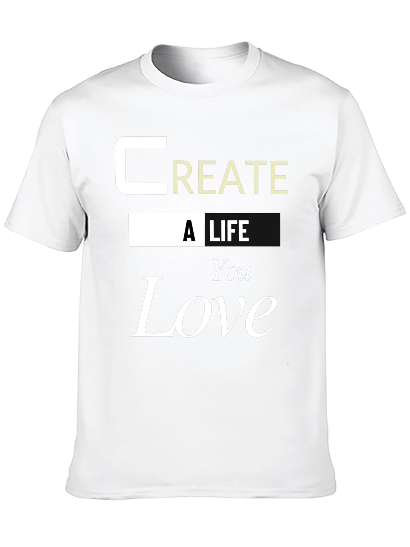 Black Inspirational 'Create a Life You Love' Graphic Tee view 10