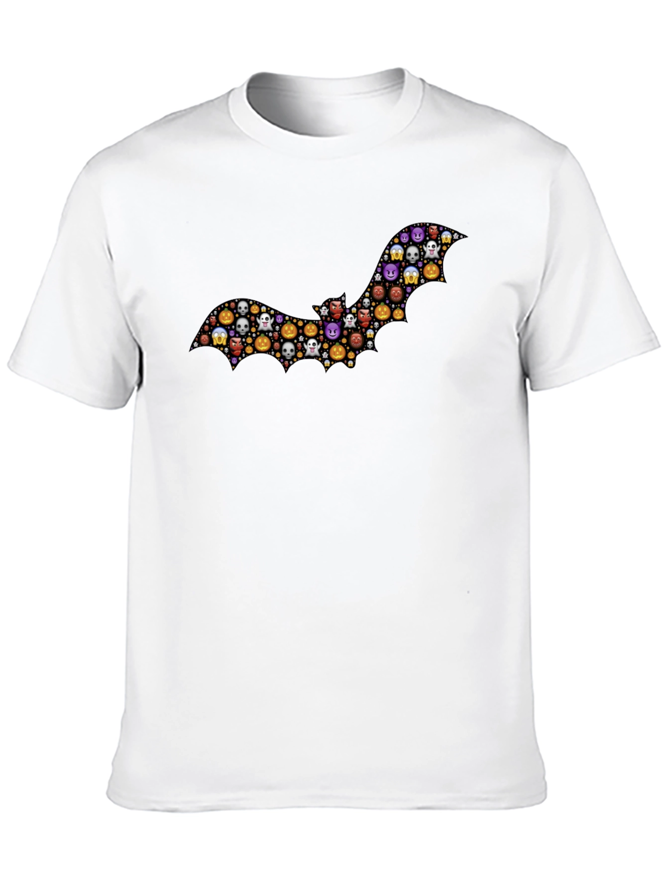 Black Halloween Emoji Bat T-Shirt view 10