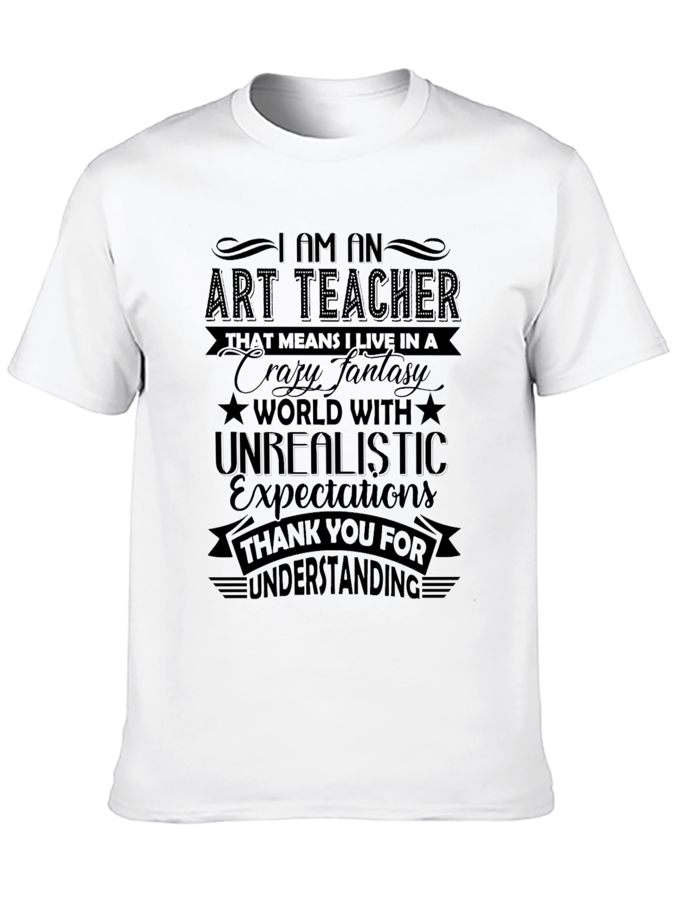 Black I am an Art Teacher Novelty T-Shirt view 10