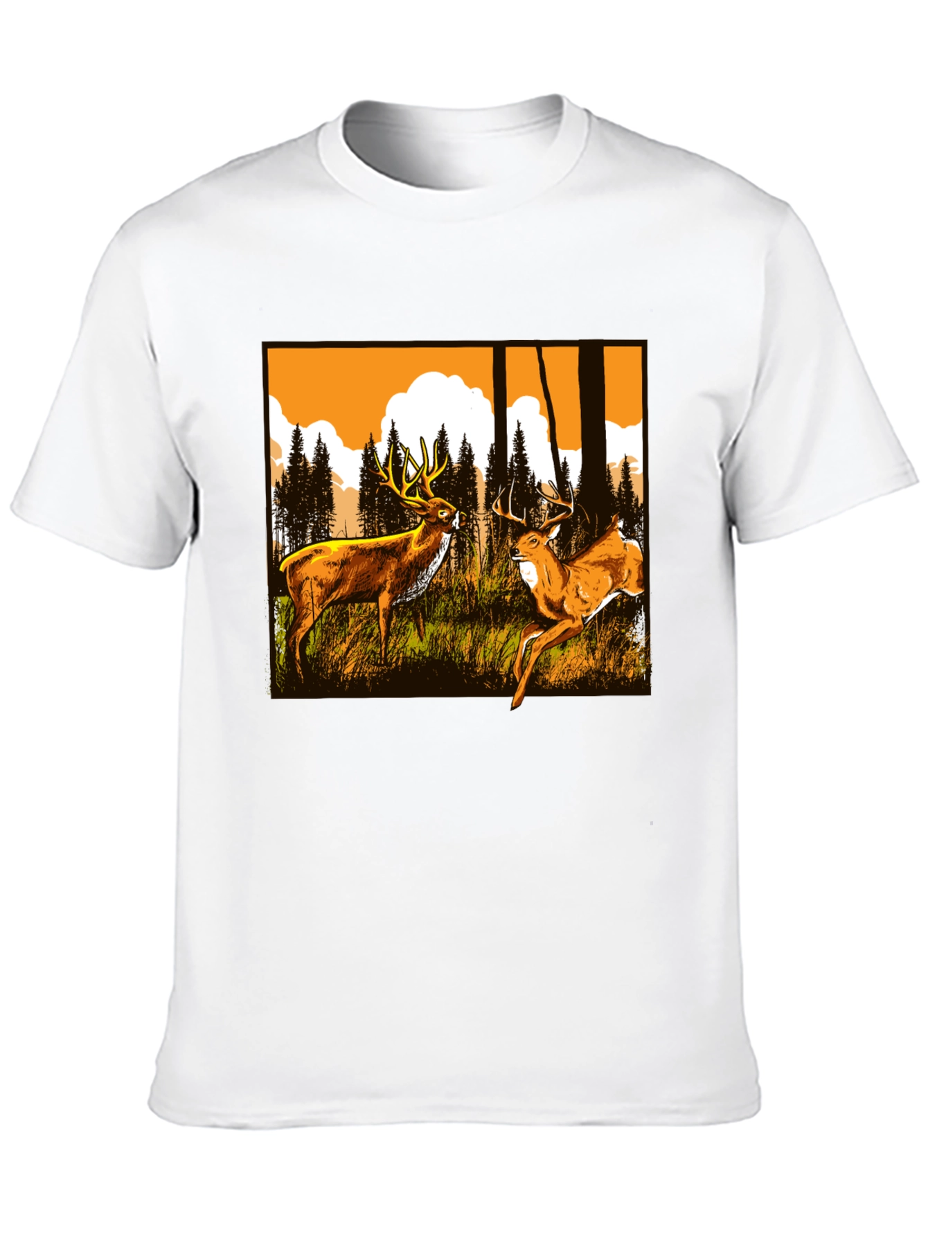 Black Deer Graphic Tee - Wildlife Forest Design view 10